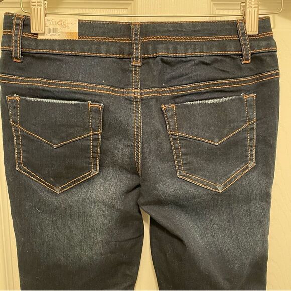 NEW Mudd Girls Dark Wash Skinny Jeans Juniors Size 14 Adjustable Waist NWT - Picture 3 of 4